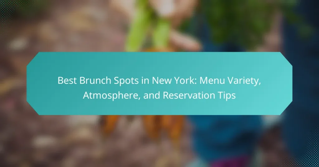 Best Brunch Spots in New York: Menu Variety, Atmosphere, and Reservation Tips
