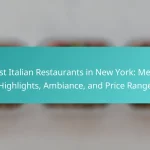 Best Italian Restaurants in New York: Menu Highlights, Ambiance, and Price Range