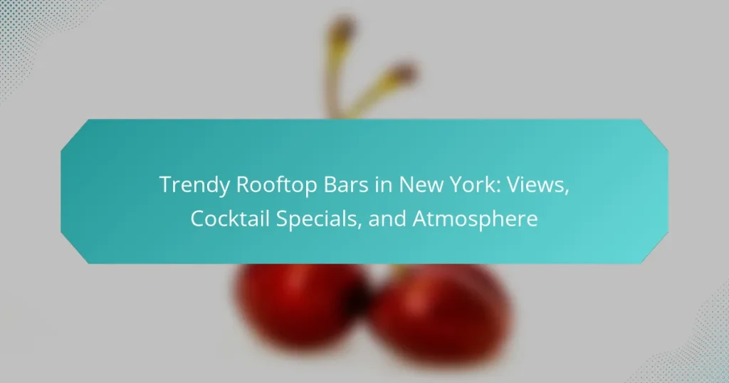 Trendy Rooftop Bars in New York: Views, Cocktail Specials, and Atmosphere