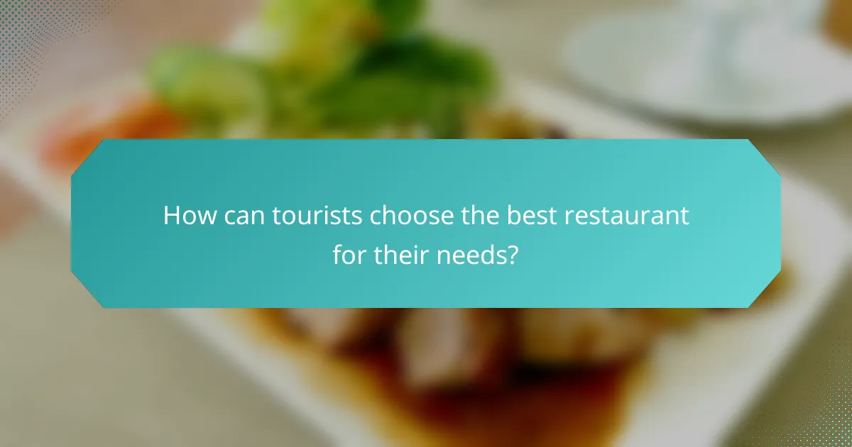 How can tourists choose the best restaurant for their needs?