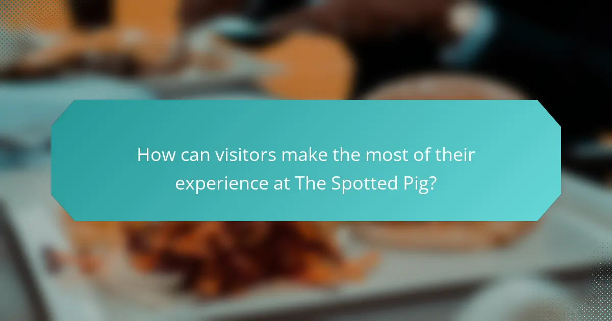 How can visitors make the most of their experience at The Spotted Pig?
