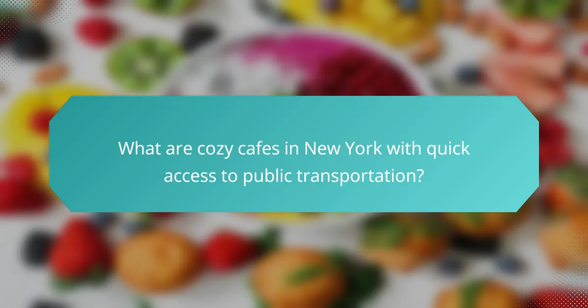 What are cozy cafes in New York with quick access to public transportation?