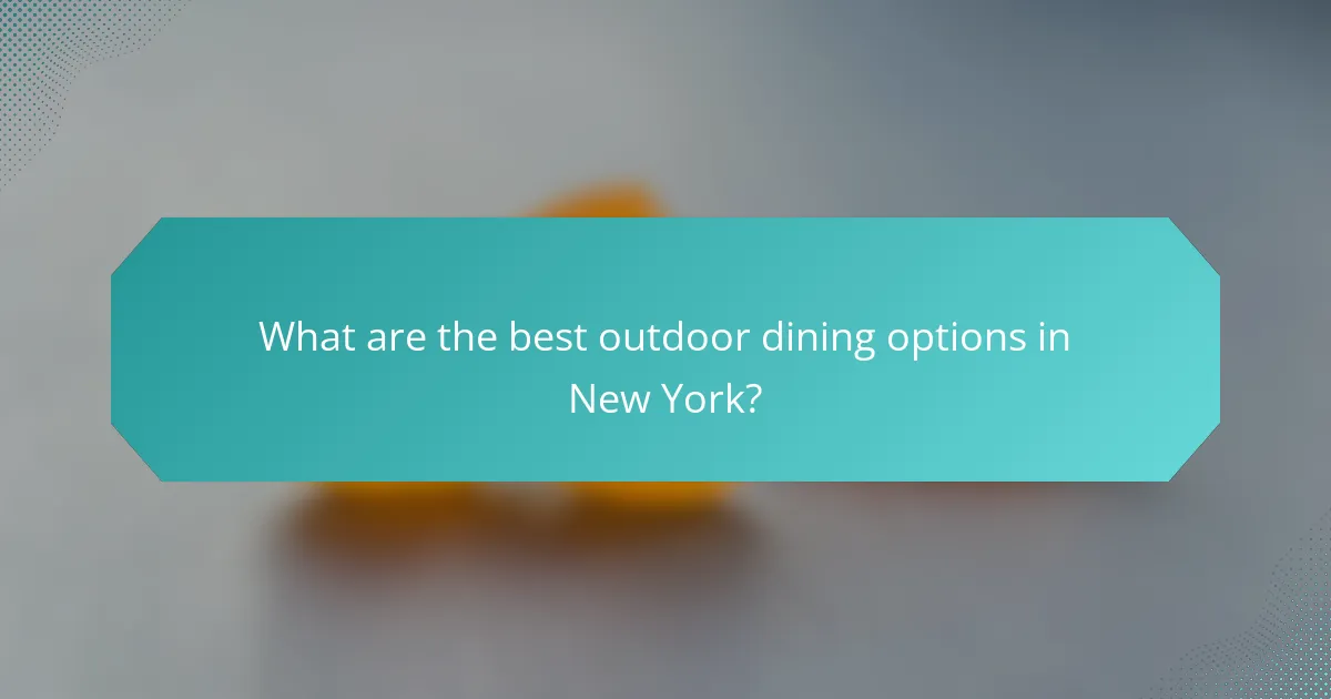 What are the best outdoor dining options in New York?