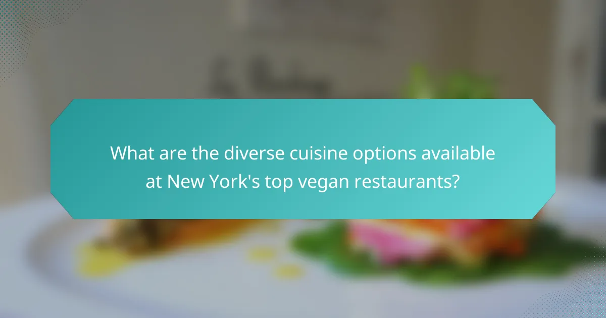 What are the diverse cuisine options available at New York's top vegan restaurants?