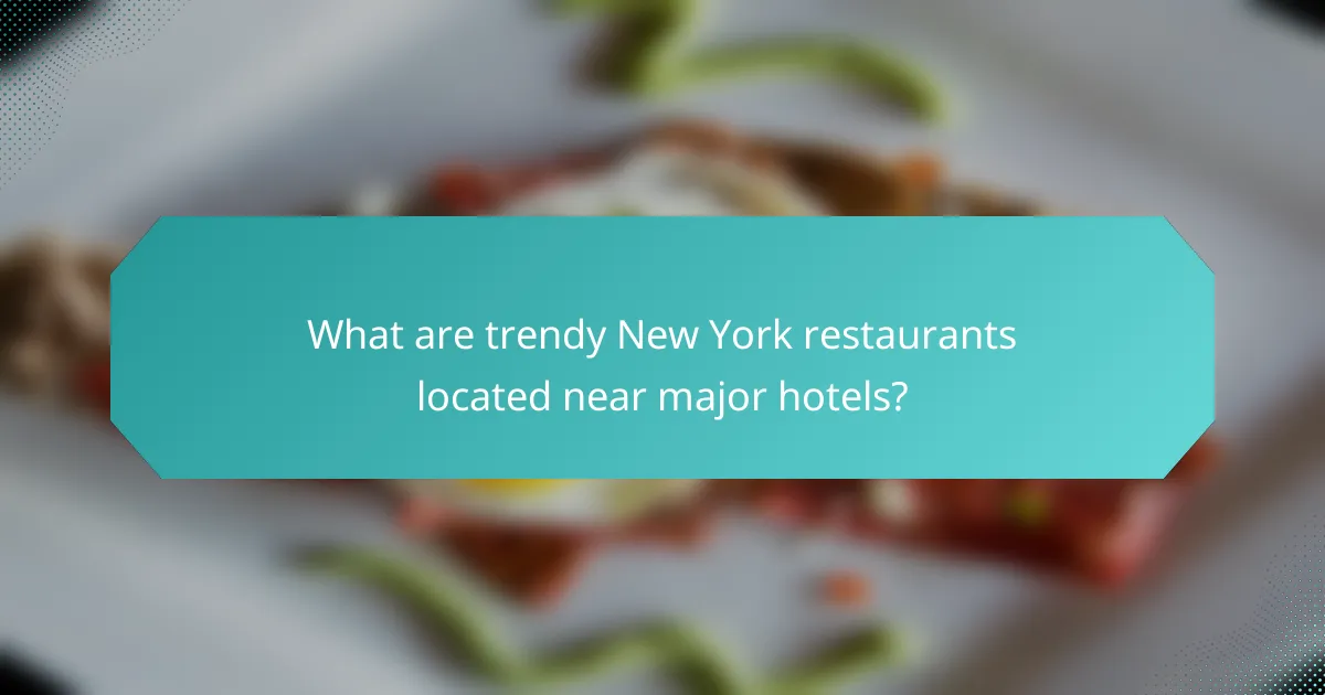 What are trendy New York restaurants located near major hotels?