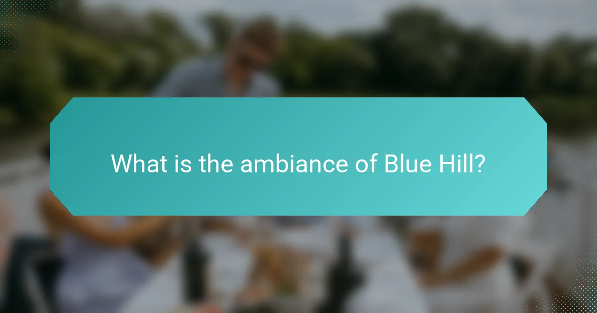 What is the ambiance of Blue Hill?