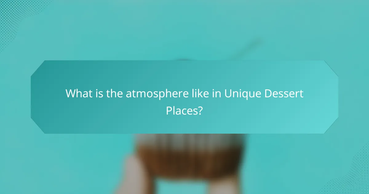 What is the atmosphere like in Unique Dessert Places?