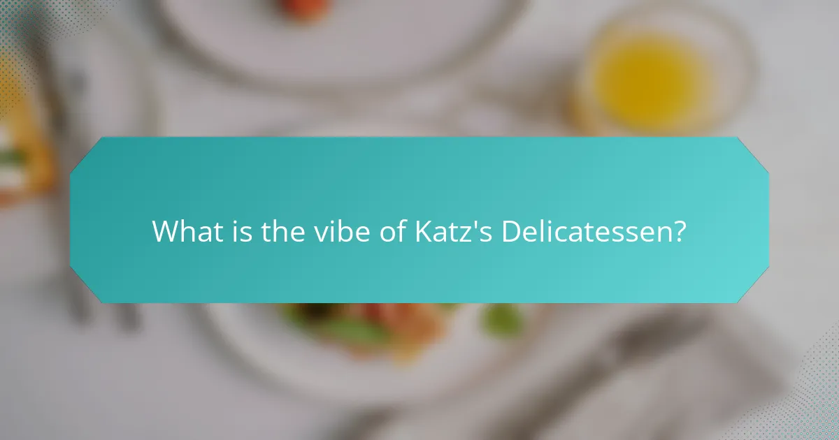 What is the vibe of Katz's Delicatessen?
