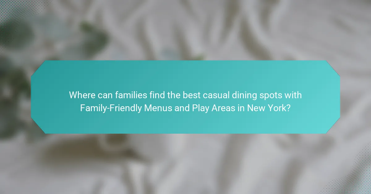 Where can families find the best casual dining spots with Family-Friendly Menus and Play Areas in New York?